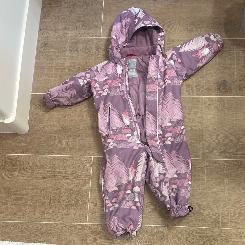 Kids Patterned Puffer Jacket in Purple